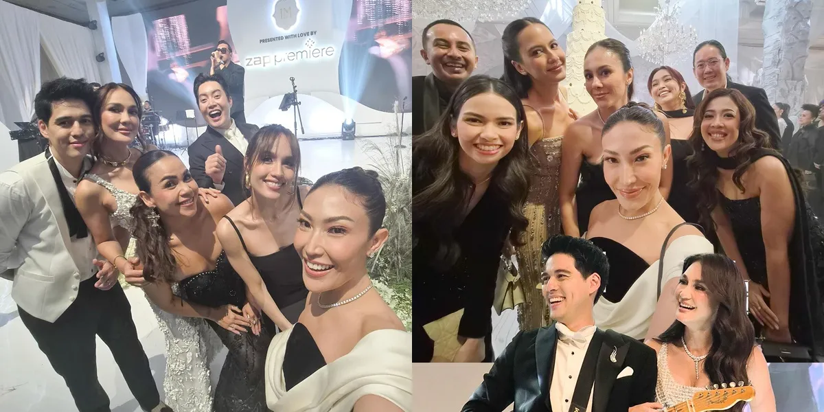 Ayu Dewi's Selfie Portrait with Celebrity Guests at Luna Maya's Reception, Friendship Ambassador
