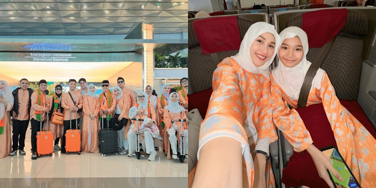 Ayu Ting Ting's Portrait Departing for Umrah, Father Ojak & Umi Kalsum Bring a Dozen People