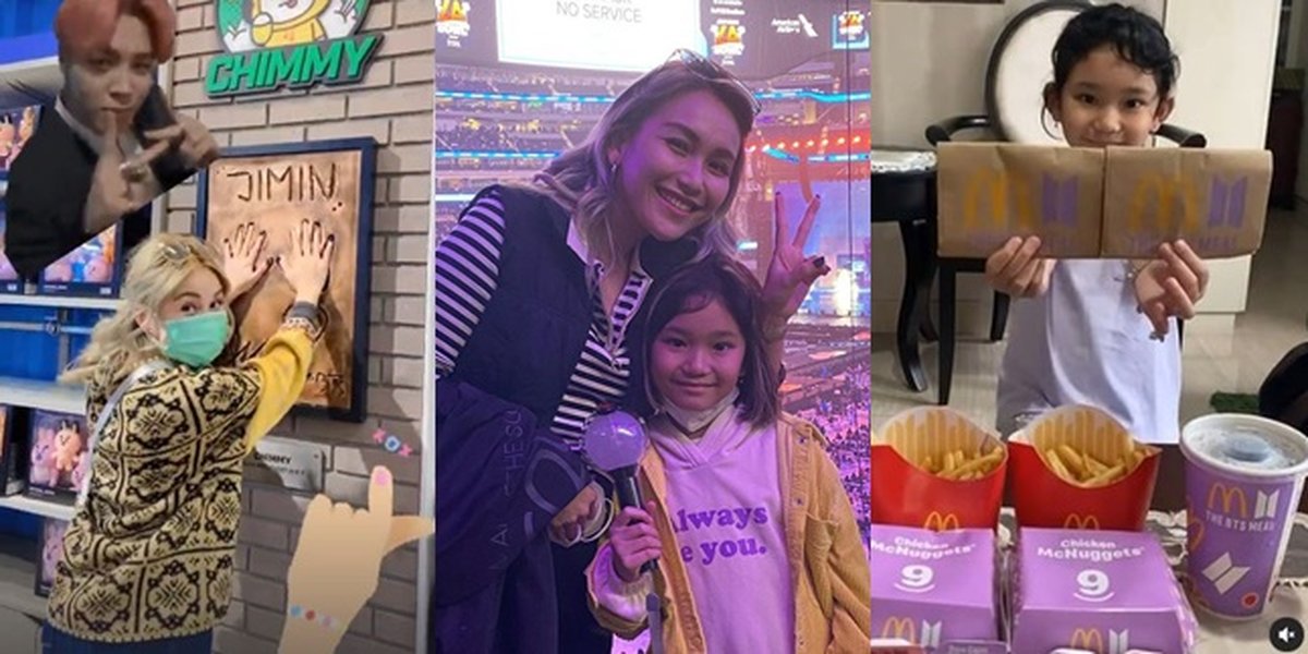 Portrait of Ayu Ting Ting and Bilqis Prove to be ARMY, Receive BTS Concert Tickets from Ivan Gunawan - The Size of Their Palms Resemble Jimin