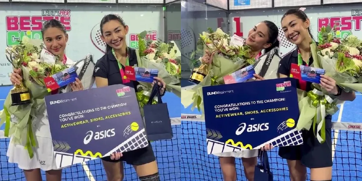 7 Photos of Azizah Salsha and Shania Salsabila Winning at the Bestie Cup Padel, Wearing Different but Complementary Outfits