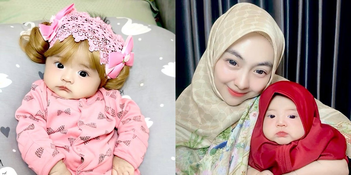 Portrait of Baby Yasmine Mahira, Ria Ricis' Niece, Wearing a Blonde Wig, Called Like a Living Doll