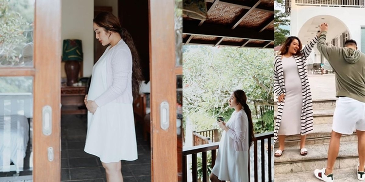 Portrait of Siti Badriah's Baby Bump During Babymoon at the Resort, Husband Lovingly Kisses Her Stomach - So Happy