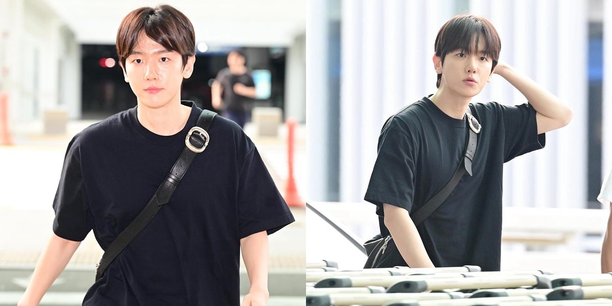 Portrait of Baekhyun from EXO at the Airport Heading to Thailand Amidst SM's Demands, Instead Asked by Reporter to Recommend Dinner