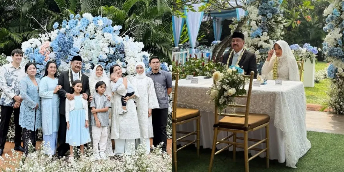 Happy Portrait of Ayudia Bing Slamet's Mother Getting Married, Outdoor and Intimate Akad Concept