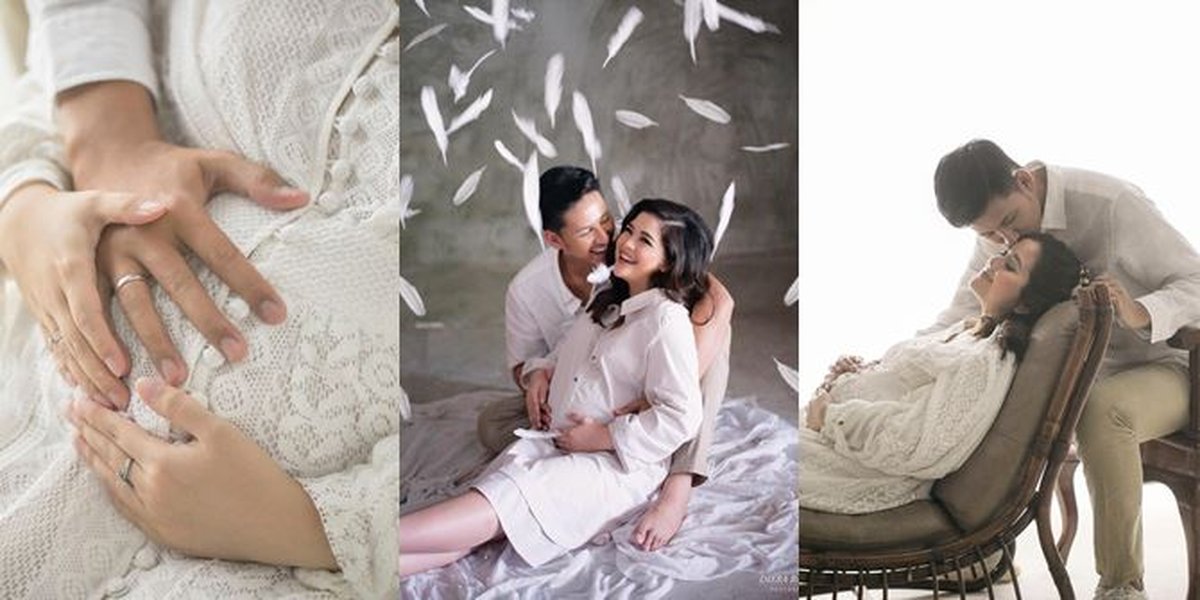 Happy Maternity Shoot Portraits of Tasya Kamila & Husband, All in White!