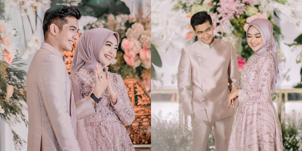 Portrait of Happy Ria Ricis and Teuku Ryan After Engagement, Their Faces are Said to Resemble - Close One Eye with a Bouquet of Jasmine Flowers