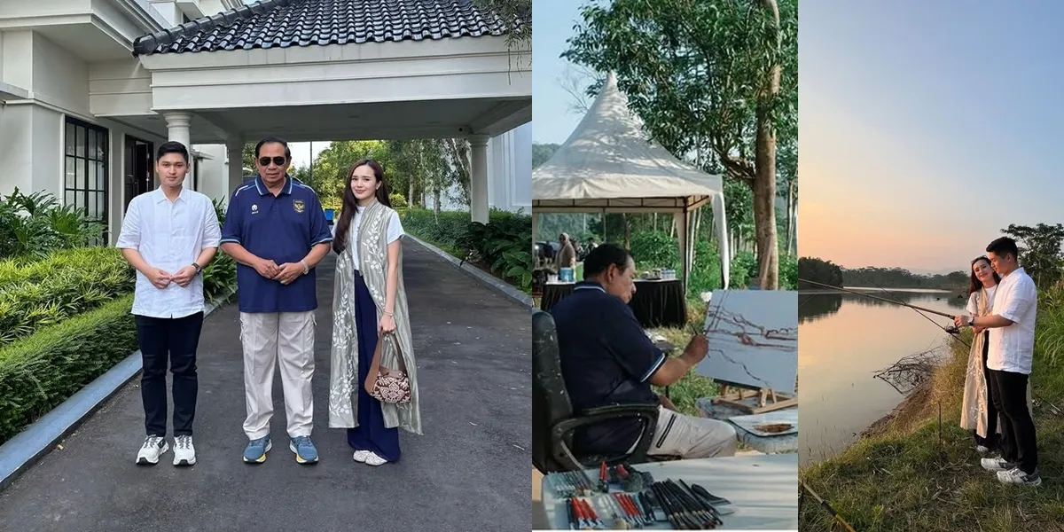 Portrait of Beby Tsabina Accompanying SBY Painting in Pacitan, Relaxing While Fishing