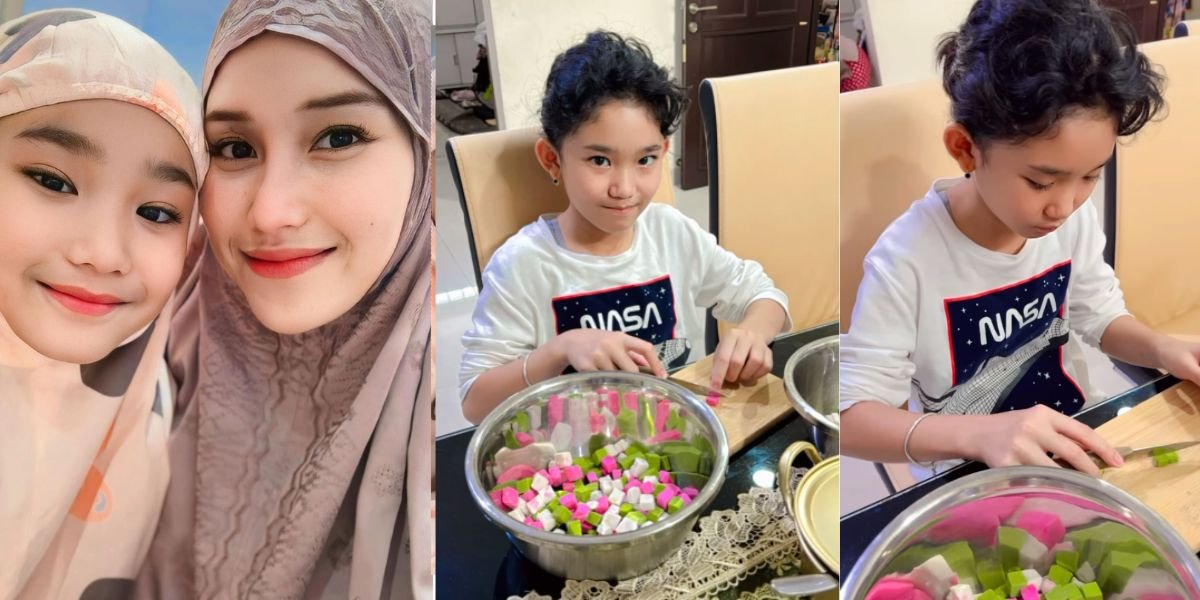 Ayu Ting Ting's Favorite Takjil, 8 Photos of Bilqis Cooking Kolak for Iftar with Her Mother