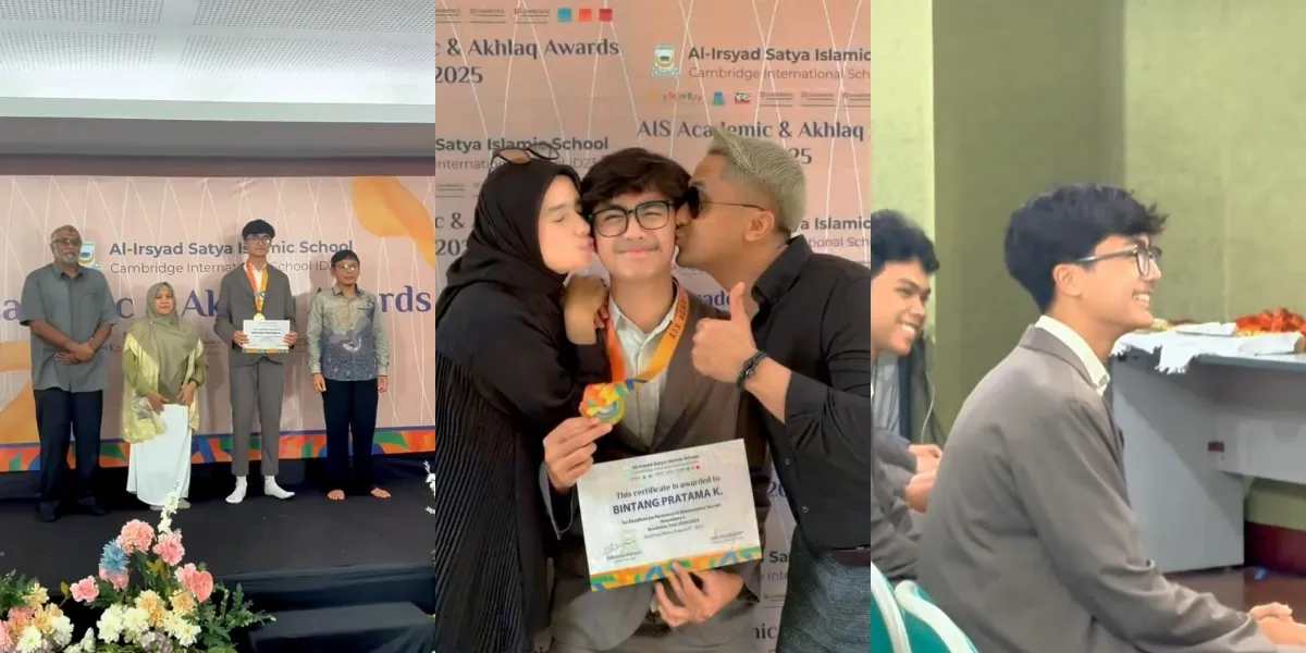 Child Star Bintang Hengky Kurniawan Receives Award in Mathematics, Happy with Three Parents by His Side