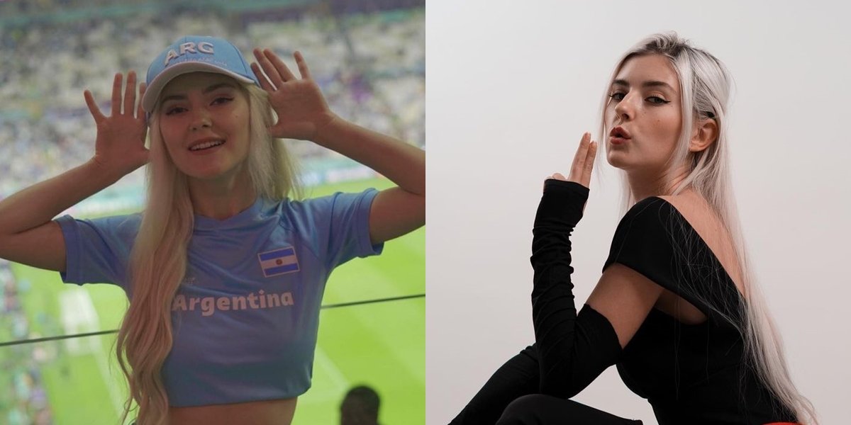 Portrait of Adult Film Star Eva Elfie Supports Argentina Directly in the 2022 World Cup, Initially Thought to be a Brazil Fan