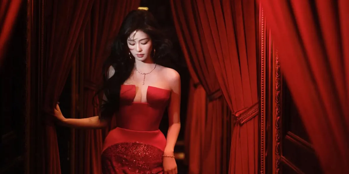 Beautiful Portrait of Bai Lu in a Red Dress at Weibo Night 2026, Her Charm is Enchanting