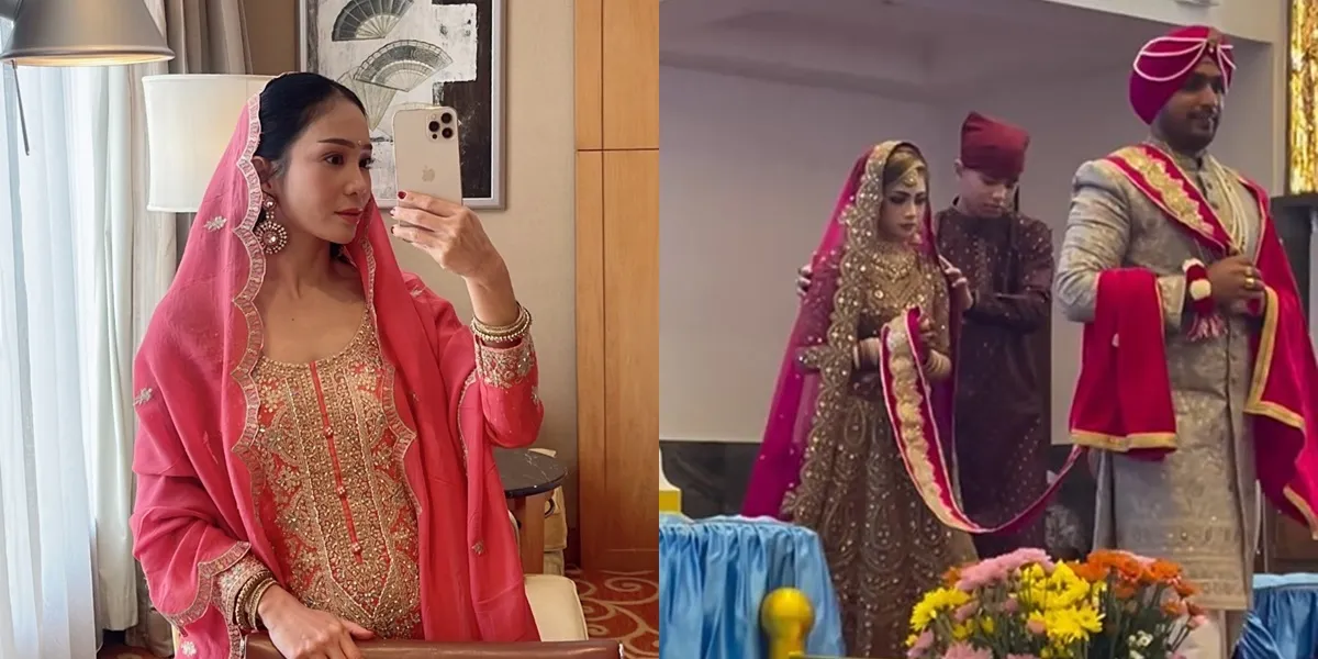 Beautiful Portrait of Bunga Zainal at Her Husband's Nephew's Wedding, Like in an Indian Film