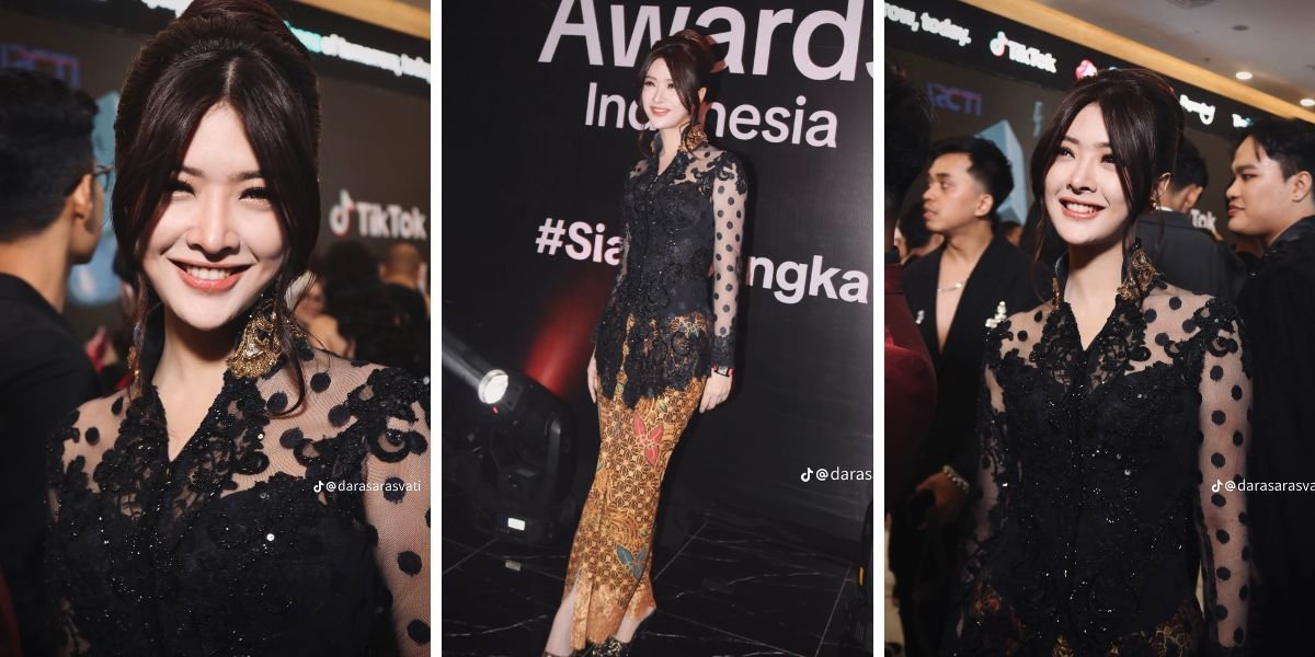 Beautiful Portrait of Dara Sarasvati at the 2024 TikTok Awards, Receives Praise Wearing Kebaya