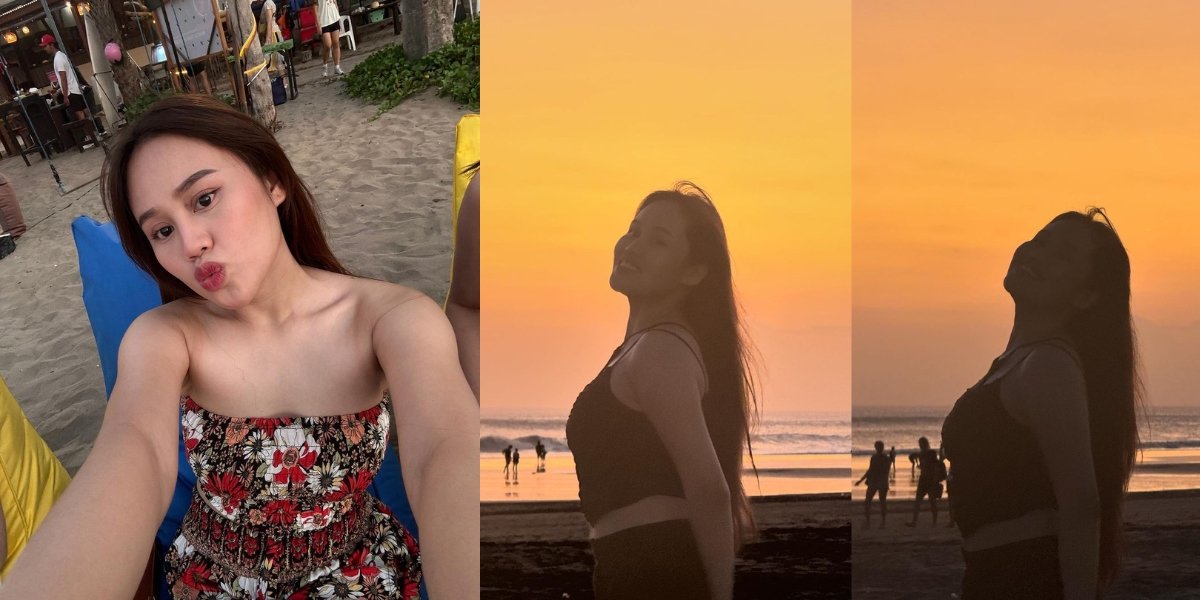 Beautiful Portrait of Rani DA on Vacation in Bali with Bestie - Wearing a Dress Enjoying the Sunset on the Beach