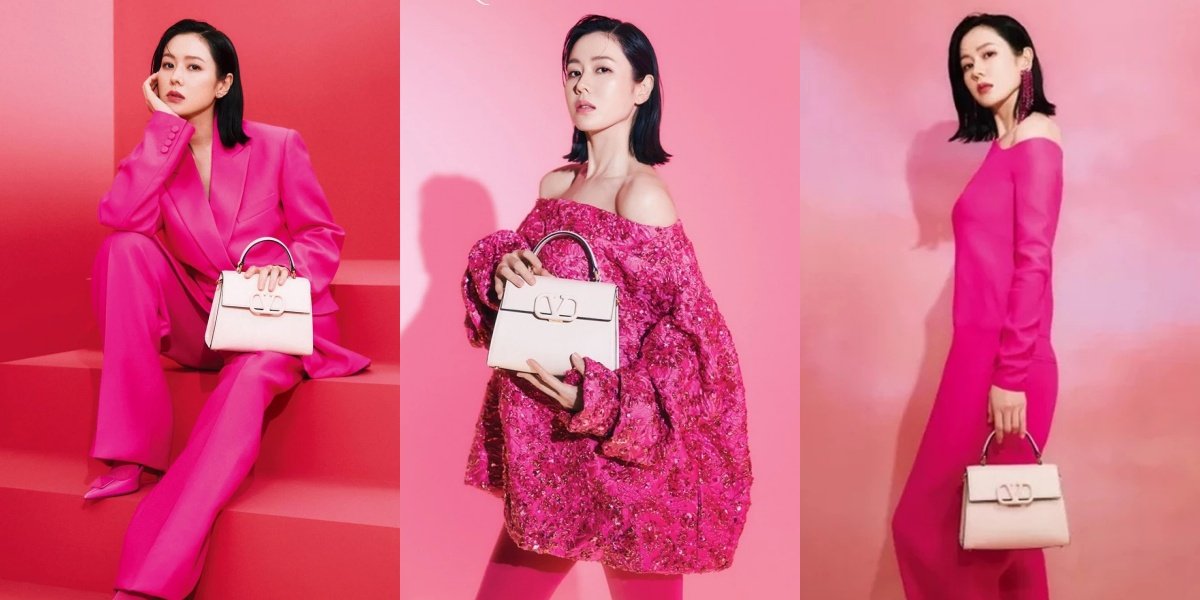 Beautiful Portraits of Son Ye Jin in All-Pink Outfit in Latest Photoshoot, Concealing Baby Bump with Loose Clothes - Looking Even More Stunning with Short Hair
