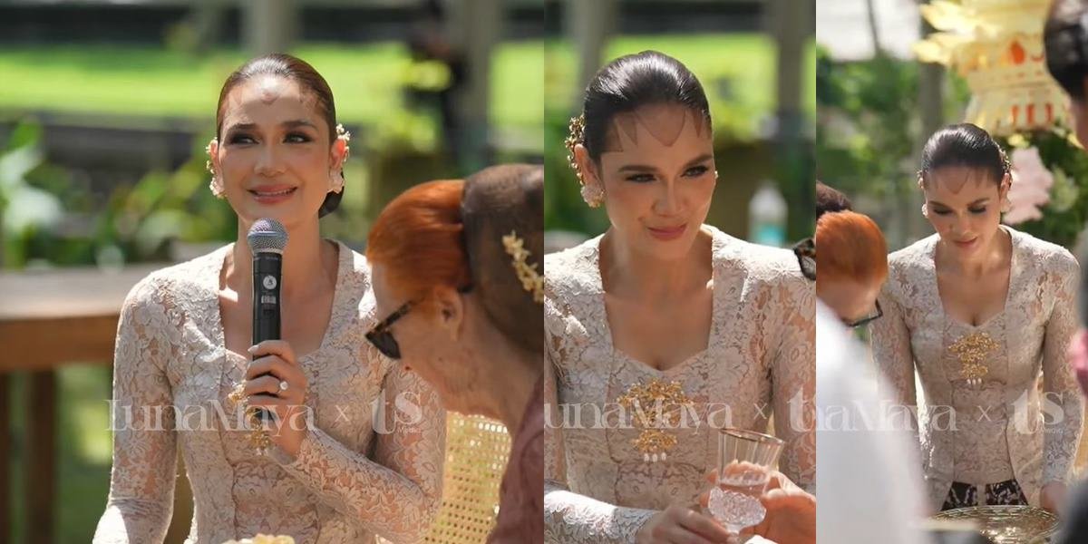 The Beautiful Portrait of Luna Maya with Kerik Paes During the Dulangan Moment, Very Stunning - The Bride's Aura Shines