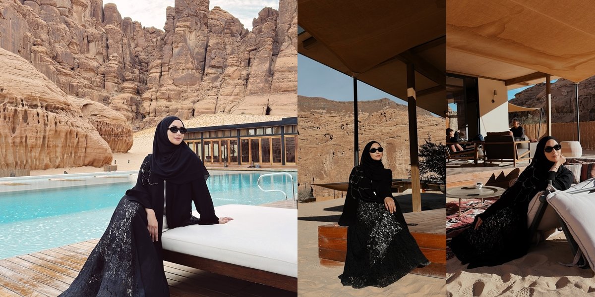 Portrait of Citra Kirana Enjoying Vacation in Al Ula, Her Photos Have the Vibe of a Real Photoshoot