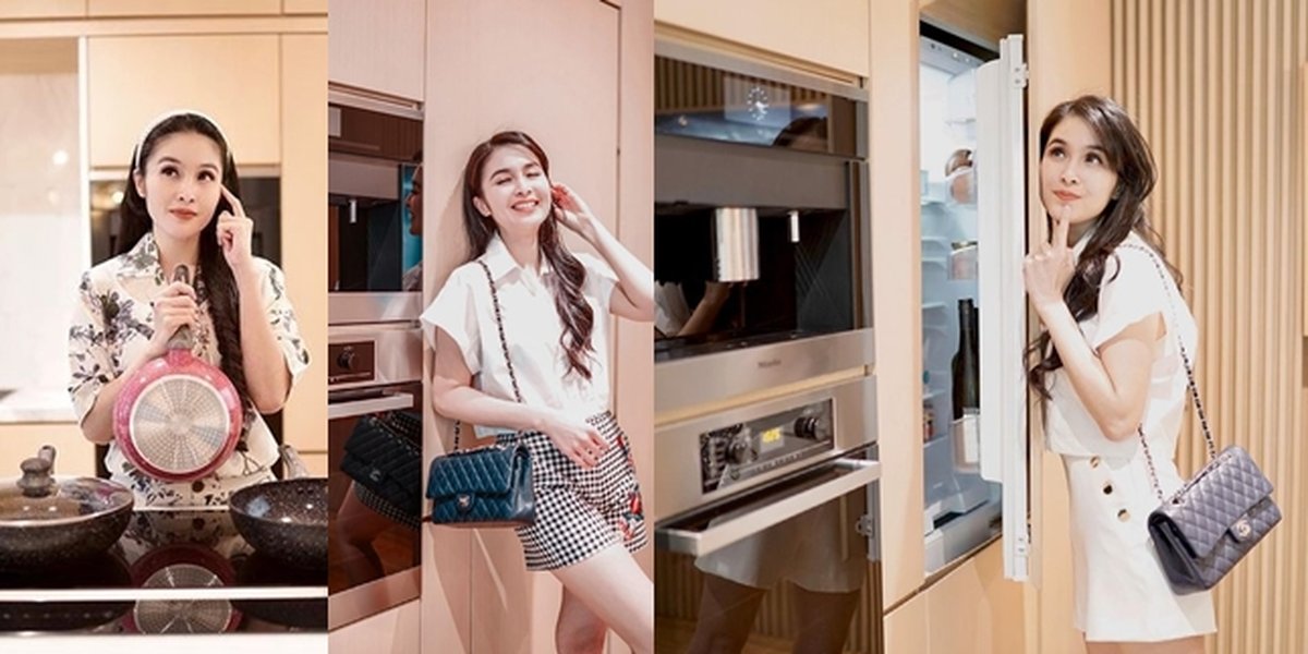 Portrait of Sandra Dewi's Luxury Kitchen, Hidden Refrigerator and All-in-One Equipment - Owns a Private Bar