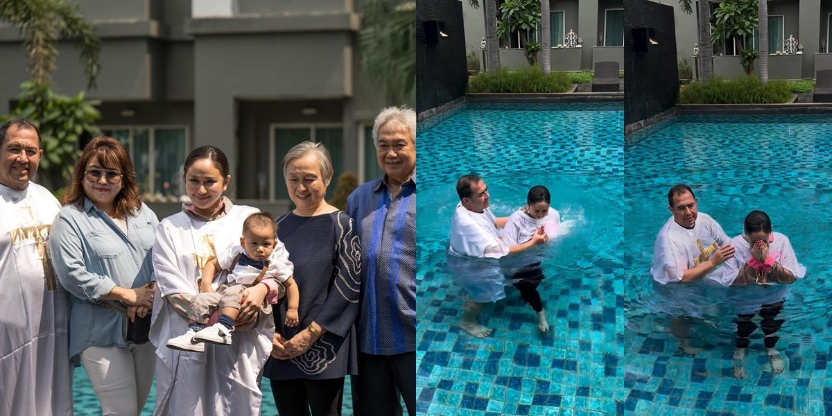 Portrait of Denise Chariesta Undergoing Baptism with Pastor Gilbert Lumoindong, Happy Surrounded by Family