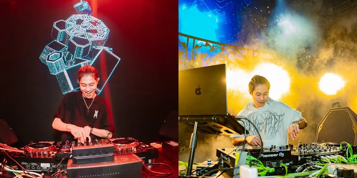 7 Shots of DJ Panda During Performances, His Fashion is Casual - Energetic Stage Action