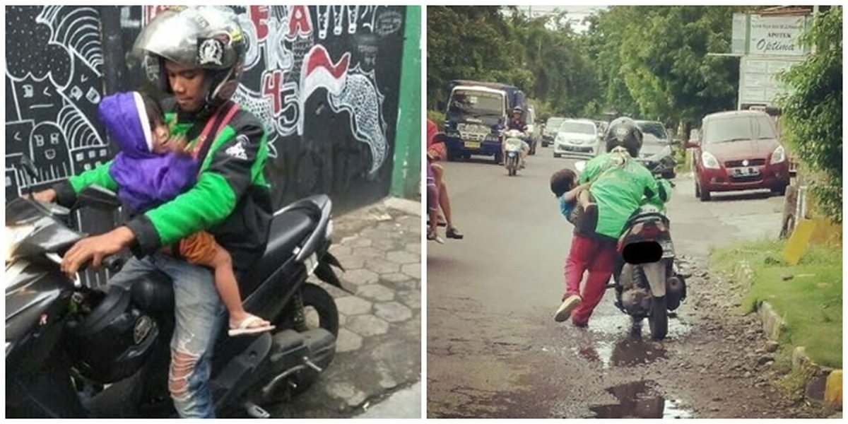 Portrait of Ojol Driver & Child That Will Touch Your Heart, Some Are Brought to Work