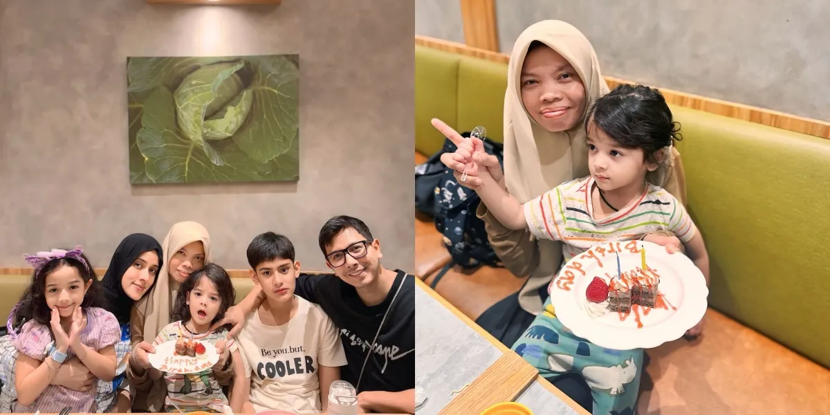 Portrait of Fairuz A Rafiq Celebrating the Birthday of Their Child's Caregiver, Handsome King Zhafi Captures Attention