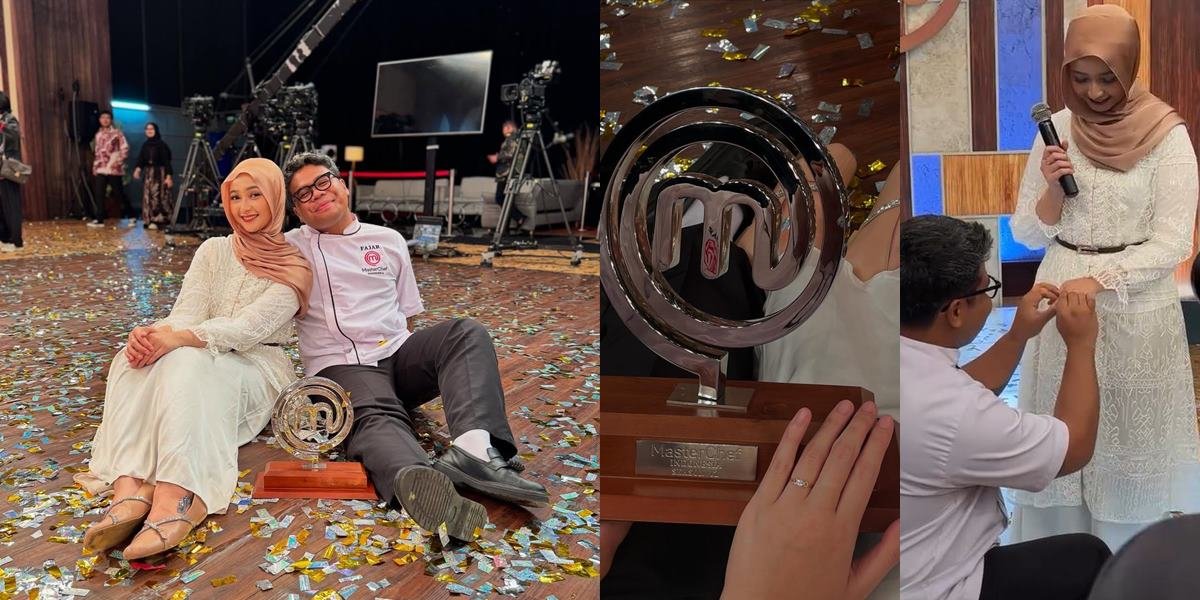 Portrait of Fajar Gusti Proposing to Zahra After Being Declared the Winner of Masterchef Season 12, Initially Thought to Be Staged