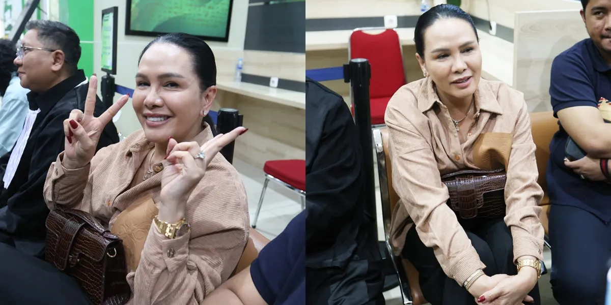 Fitri Salhuteru's Portrait Arrives as a Witness in Vadel's Trial Against Nikita Mirzani, Relaxed with a Smile