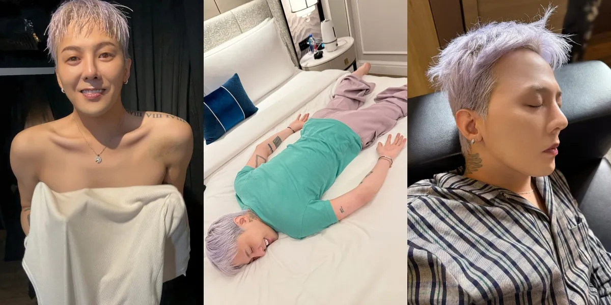G-Dragon's Portrait Behind the Festivities of the Ubermensch Jakarta Stage, Relaxing on the Bed