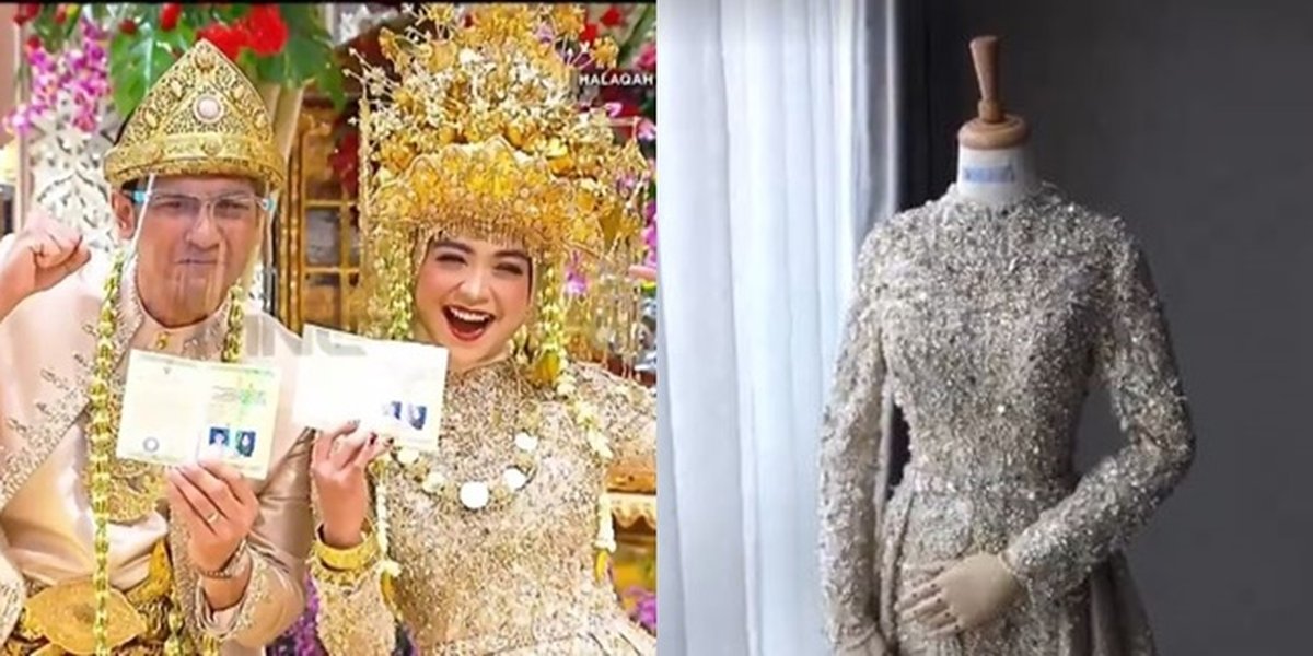 Portrait of Ria Ricis' Beautiful Wedding Dress that Makes People Astonished, Luxurious with a Golden Nuance - Embracing Palembang Tradition
