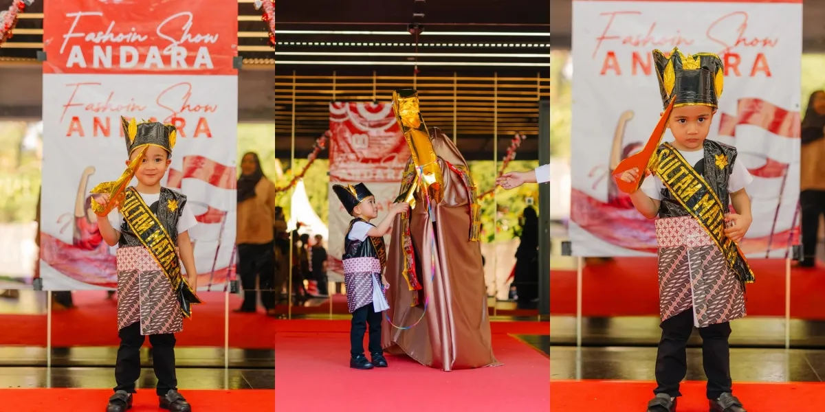 Adorable Portrait of Rayyanza Celebrating August 17, Fashion Show Wearing Mataram Sultan Outfit