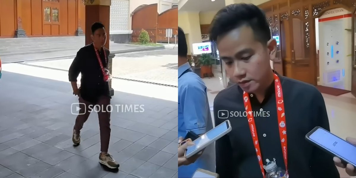 Portrait of Gibran Rakabuming Wearing Mixue Bottle Necklace While Working, Making Netizens Focused