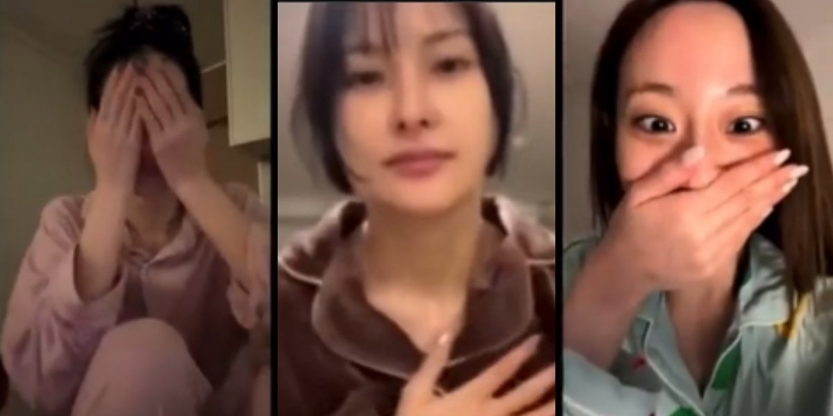 Potret Gyuri KARA Creates a Stir with 'No Bra' During Live Instagram, Shocking the Other Members' Expressions