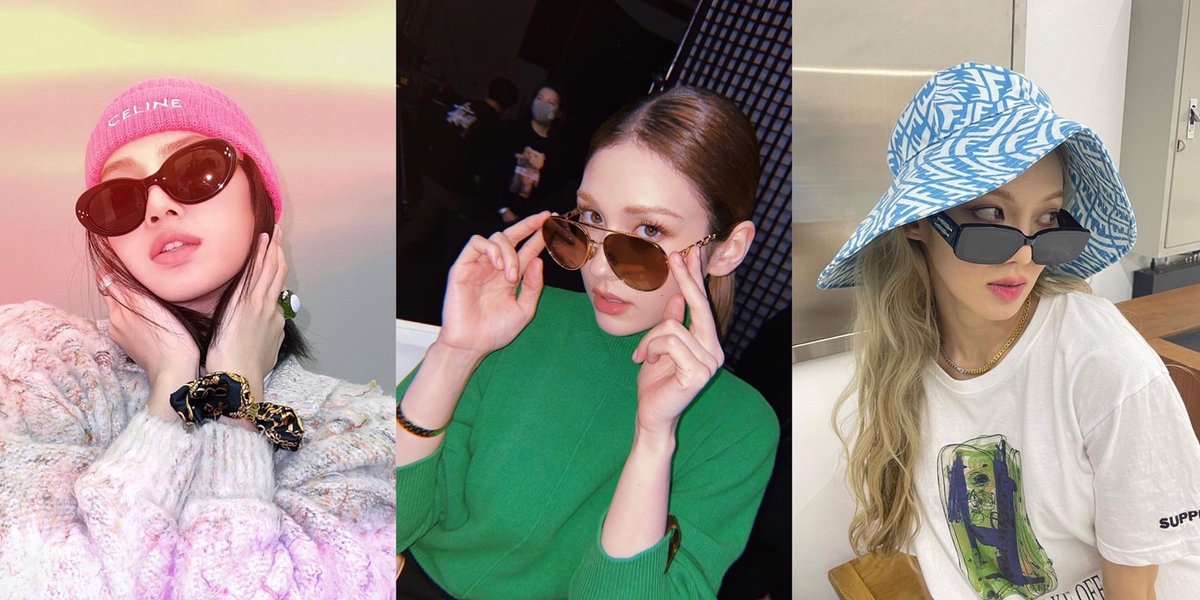 Portraits of Female Idols Wearing Black Sunglasses, Savage and Badass with Various Poses