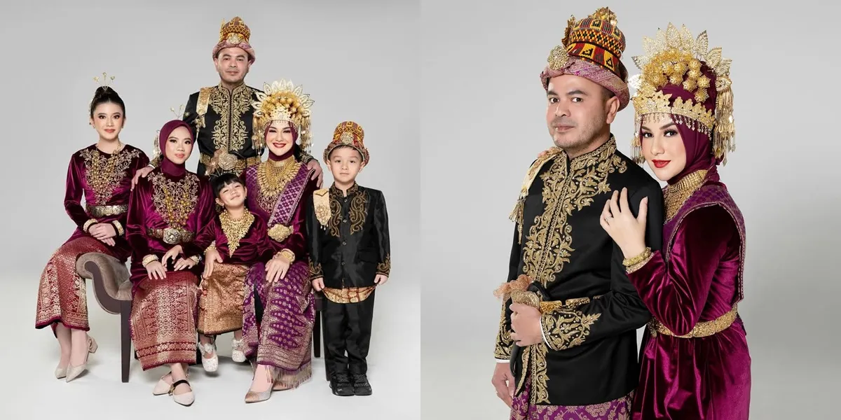 Portrait of Irish Bella and Haldy Sabry in Traditional Attire, Like a Royal Family Photo from Aceh