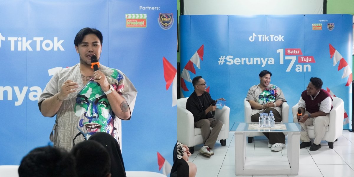 Portrait of Ivan Gunawan Sharing Entrepreneurship Knowledge to Vocational School Students in the #Serunya17an TikTok Campaign