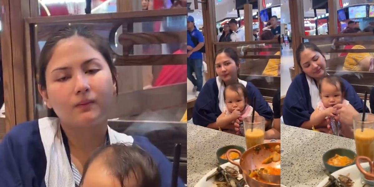 Portrait of Jessica Mila Appearing Bareface While Dining with Her Husband and Child at a Restaurant, Went Viral in the Digital Realm