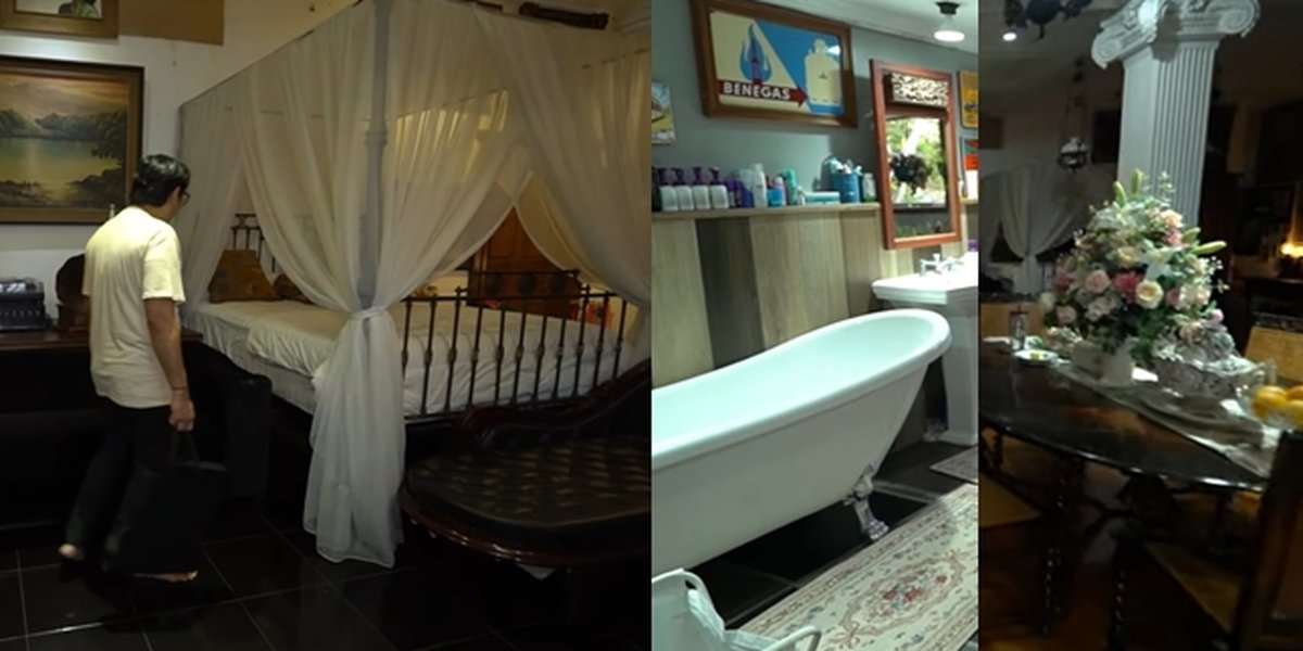 Portrait of Ahmad Dhani and Mulan Jameela's Room, Bed from England - Bathroom Beats Hotel