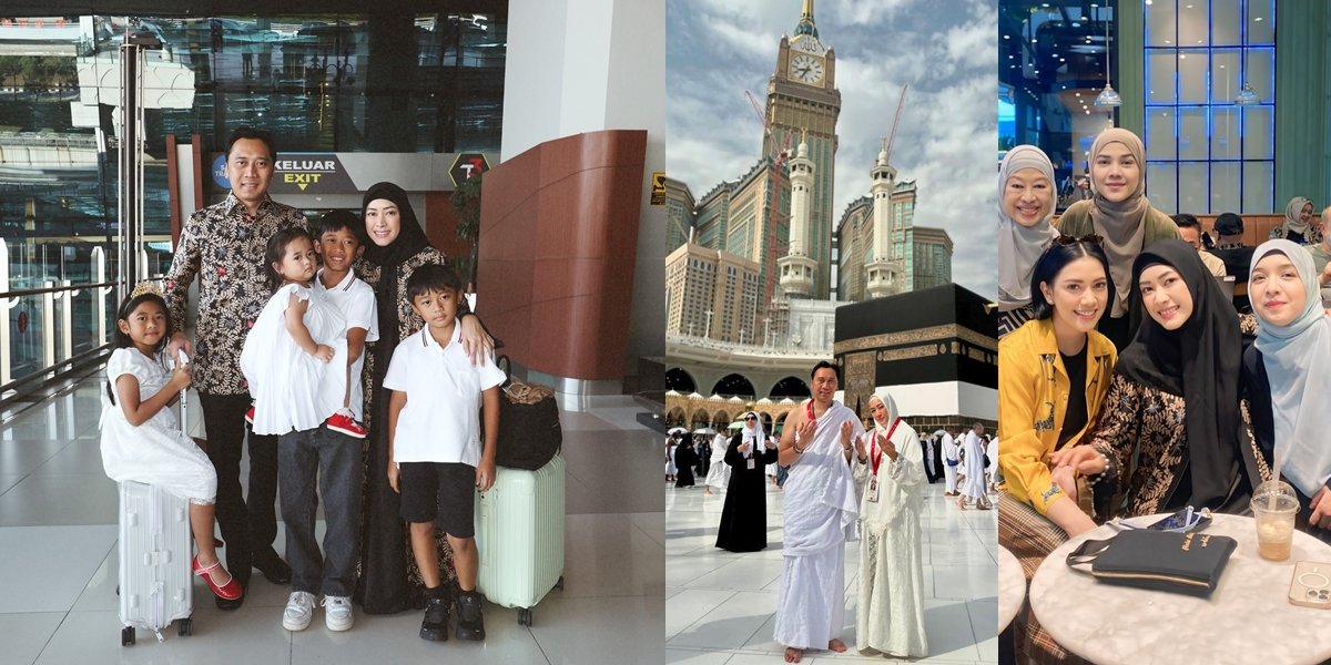 Portrait of Aliya Rajasa and Ibas Yudhoyono Departing for Hajj, Accompanied by Children to the Airport