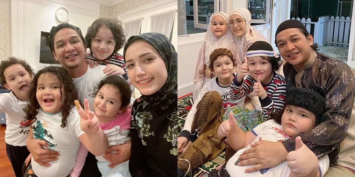 Portrait of Togetherness of Pasha Ungu and Adelia with Their Four Children, All Cute