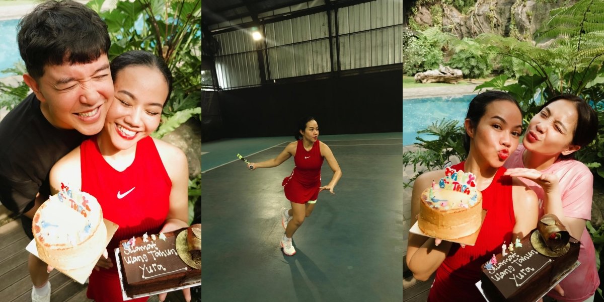 Surprise Portrait of Yura Yunita's 34th Birthday from Her Husband and Friends While Playing Tennis, Nagita Also Joined in the Fun!