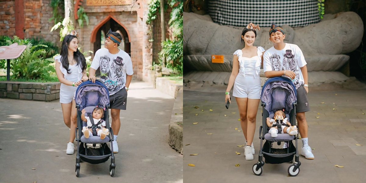 Portrait of Denny Caknan's Small Family Visiting the Recreation Park, Bella Bonita's Outfit Highlighted