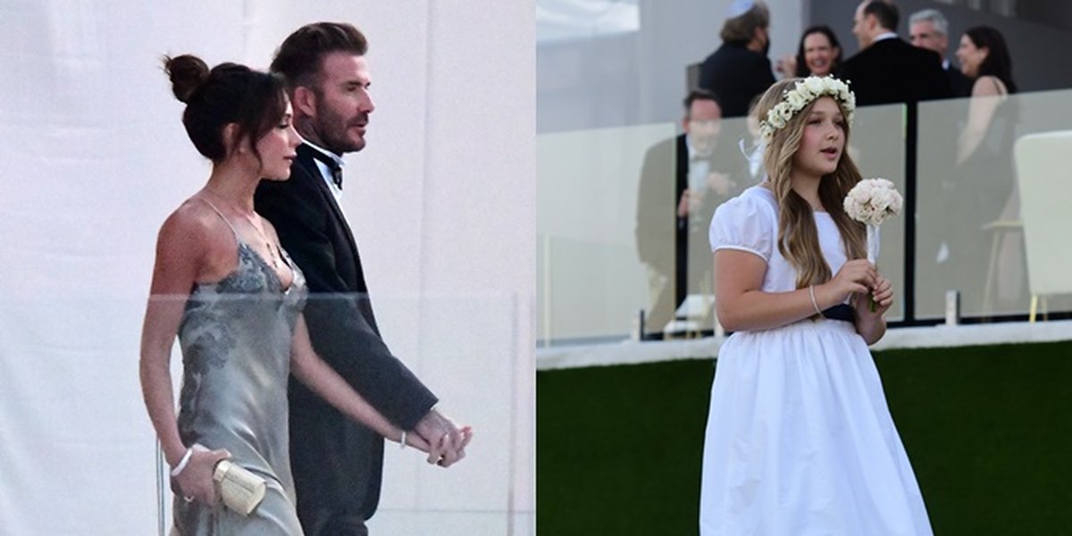 Portrait of the Beckham Family at Brooklyn and Nicola Peltz's Wedding, with David Beckham as Stepfather - Harper Seven Looks Cute as Flower Girl