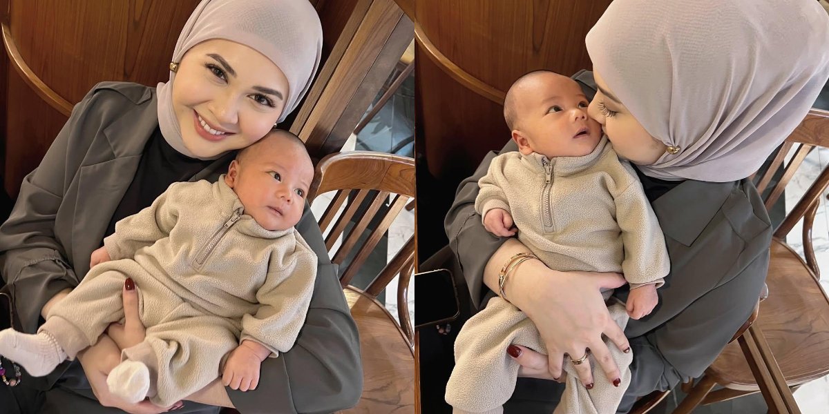 7 Photos of Kesha Ratuliu Carrying Baby Danish Who is 1 Month Old, His Face is Super Adorable