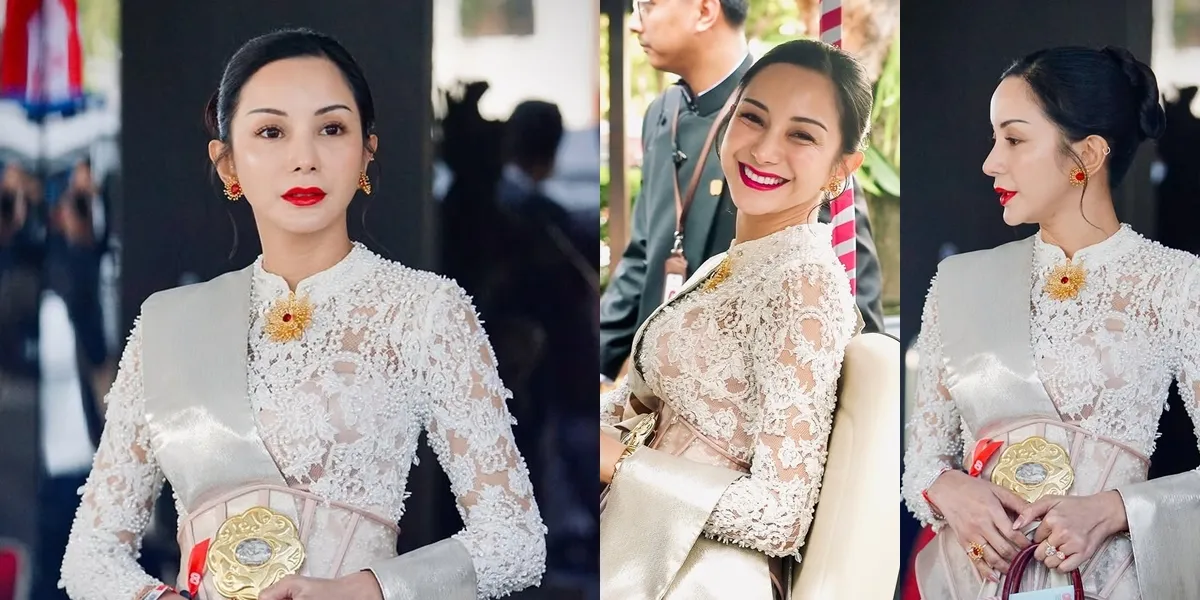 Portrait of Kirana Larasati Looking Beautiful at the 80th Indonesian Independence Day at the Merdeka Palace, Stunning