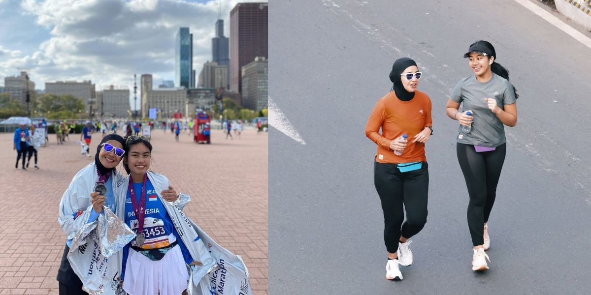 The Solid Portrait of Alya Rohali with Her Child Running Together, Once Joined a Marathon Together