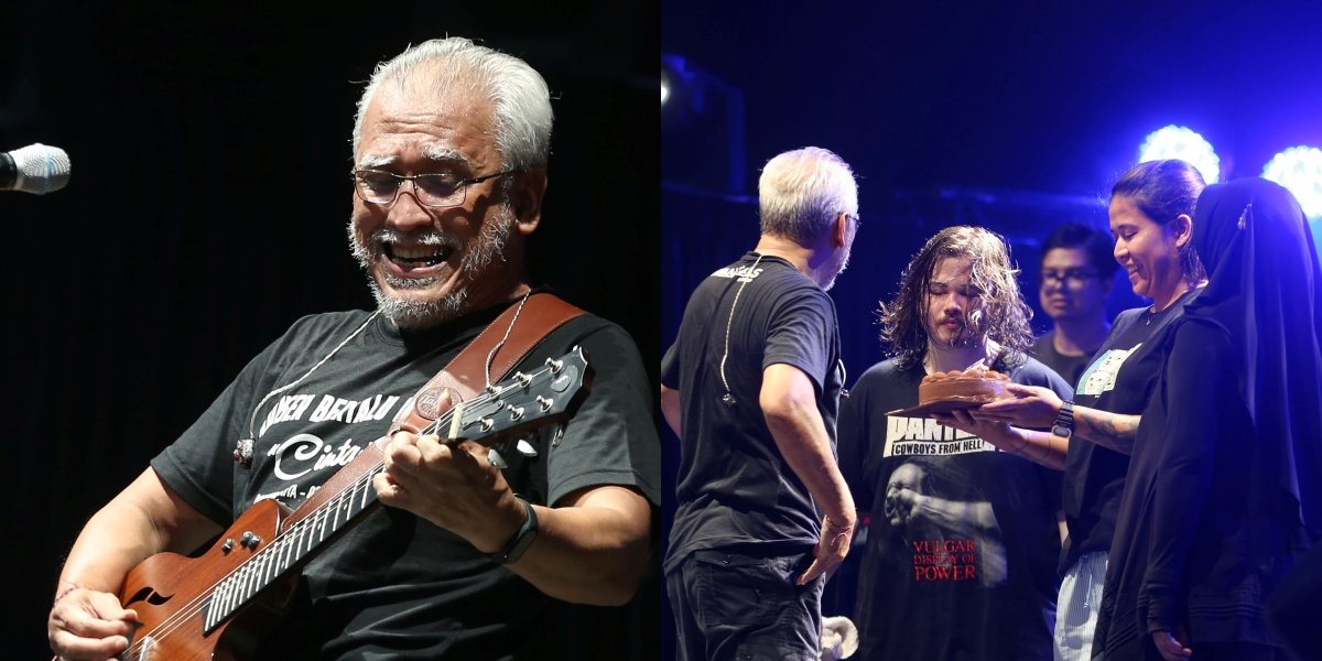 Portrait of Iwan Fals Celebrating His 61st Birthday Concert, Accompanied by Beloved Family