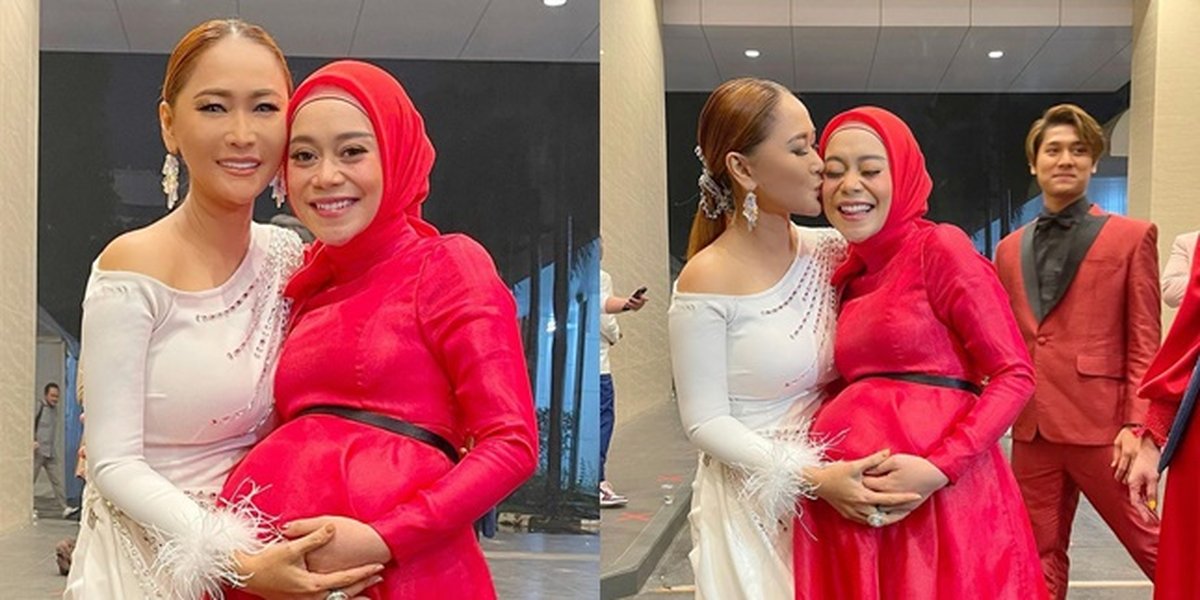 Portrait of Lesti Kejora and Inul Daratista at IMA 2021, Caressing Baby Bump Greeting Baby L - Happiness Wins Many Awards