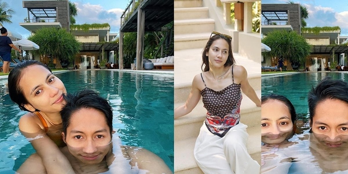 Fun Vacation Photos of Pevita Pearce and Arsyah Rashid, Romantic in the Swimming Pool