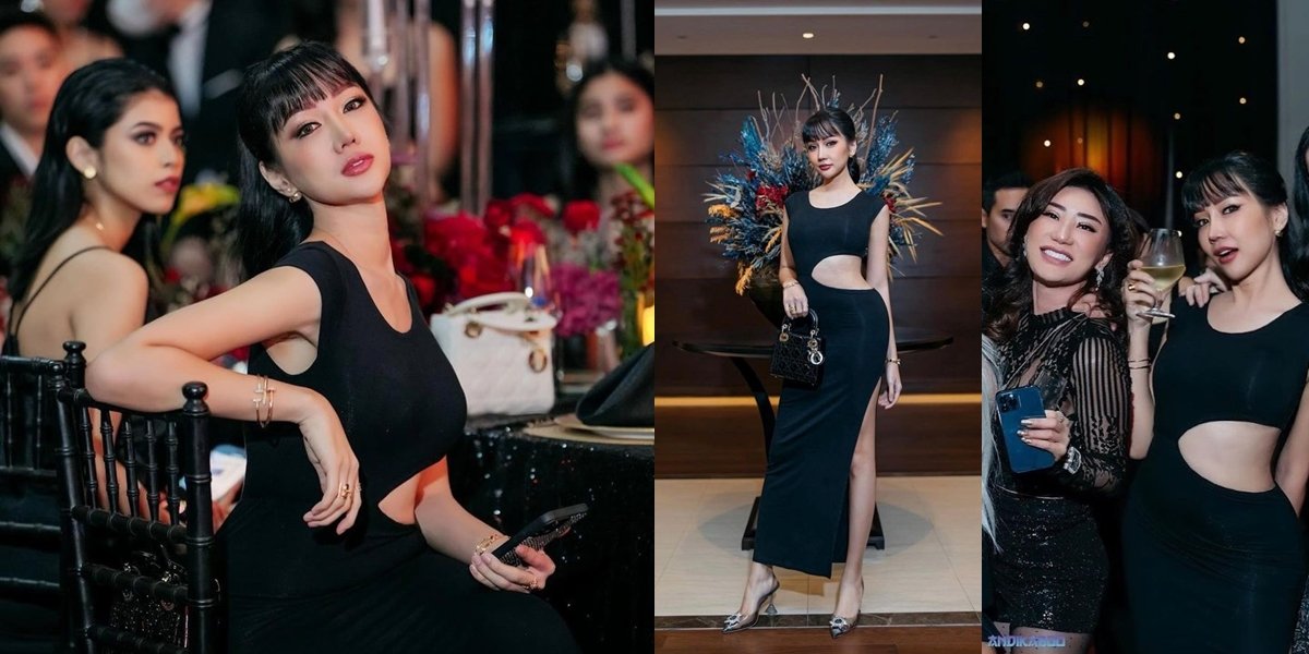 Portrait of Lucinta Luna Attending a Star-Studded Party, Wearing a High Slit Dress - Showing Off Her Slim Waist